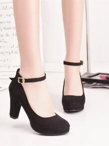 Tacones de mujeres clásico de moda negro tacón alto - Negro - Ver 1