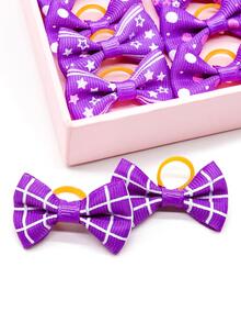 20pcs Bow Design Pet Hair Tie - Purple - View 6