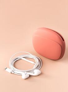 1 funda para auriculares, bolsa de almacenamiento portátil pequeña para auriculares con Clip de mosquetón para auriculares, elementos esenciales para dormitorio universitario - Rojo - Ver 2