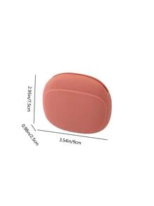 1 funda para auriculares, bolsa de almacenamiento portátil pequeña para auriculares con Clip de mosquetón para auriculares, elementos esenciales para dormitorio universitario - Rojo - Ver 4