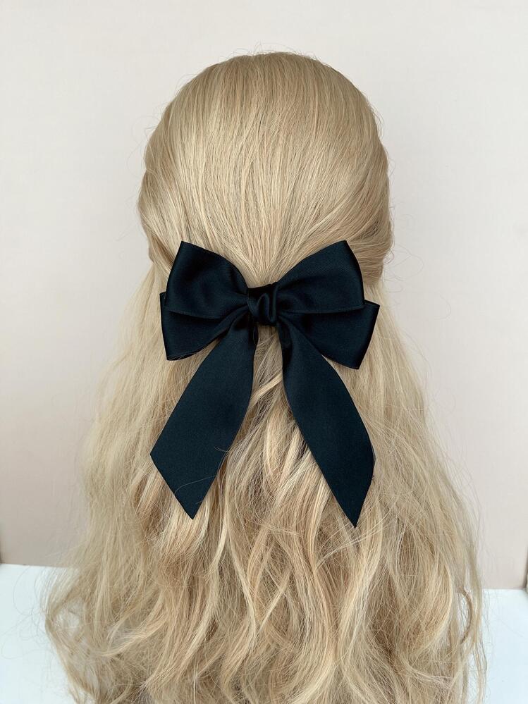 1 pieza Pinza de pelo con lazo simple para mujer, adecuada para cualquier ocasión, linda para el Día de San Valentín, pinzas de pelo con forma de corazón, pasadores de pelo, artículos escolares, elegante, para universidad, atuendo de invierno para mujer, lazos