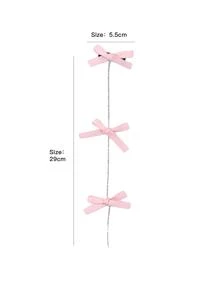 2入組蝴蝶結裝飾髮夾 - 粉色 - 查看 4