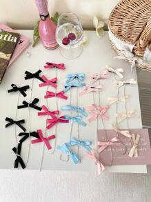 2入組蝴蝶結裝飾髮夾 - 粉色 - 查看 3