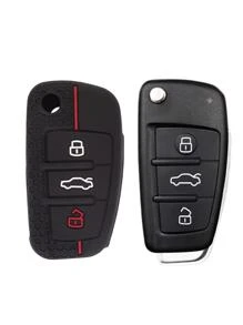 1入組車鑰匙殼矽膠 - 黑色 - 查看 2