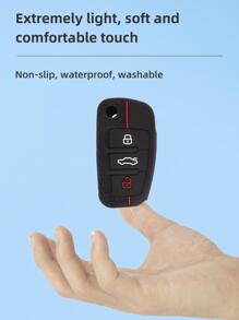 1入組車鑰匙殼矽膠 - 黑色 - 查看 4