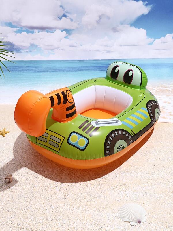 1個 キッズ 漫画 エキスカベータ デザイン インフレータブルフローティング シート スイミングリング SHEIN JAPAN
