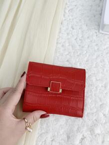 Crocodile Embossed Coin Pocket Small Bi-Fold Slim Women Wallet Mini Thin Lightweight Multi Layer Portable ID Card Credit Card Minimalist Fashion Modern Business For Anniversary For On Valentine Day For Birthday Gift For Gift For Couple For Girls For Lady For Female Bag School Supplies For School Dorm Room & Back To School Gift For Women Wallet Purse Wallet Small Wallet