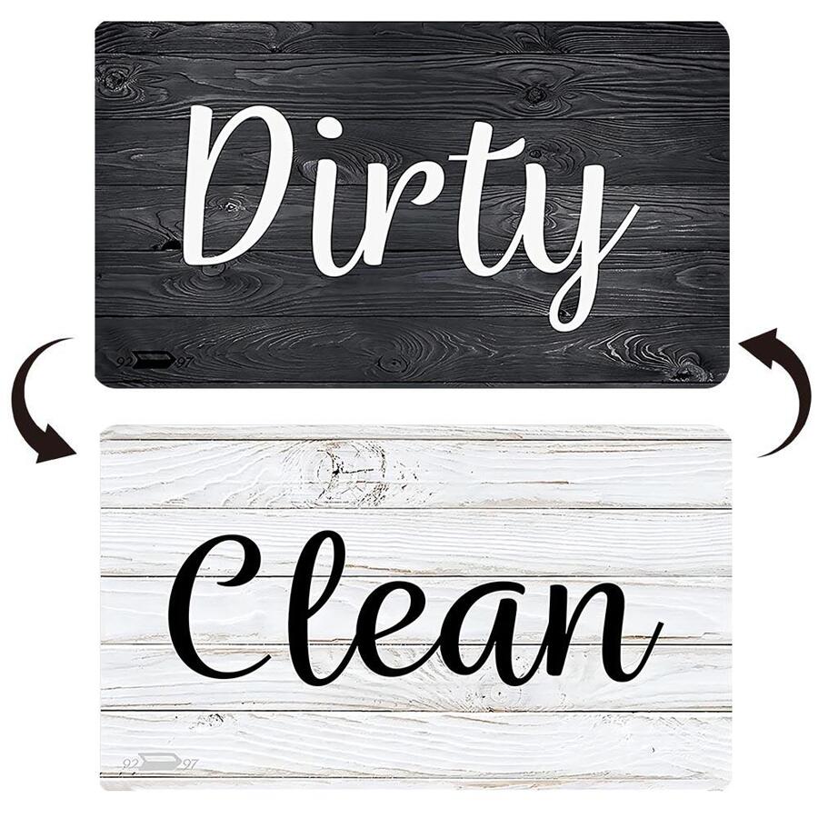1pc Fashionable Universal Dishwasher Magnet Sign Best Gifts Birthday - White - View 1