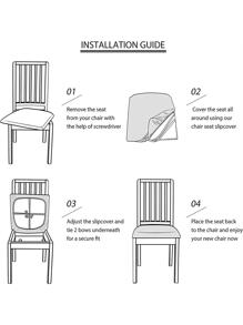 1pc Solid Color Chair Cushion Cover