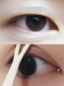 Băng dán mí mắt, 144 miếng băng dán nâng cơ mắt dùng một lần bằng sợi, miếng dán mí mắt dùng một lần để trang điểm, miếng dán ren trang điểm - Màu be - Xem 1