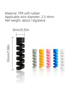 Bộ 12 vỏ bảo vệ cáp dữ liệu sạc xoắn ốc Bộ bảo vệ cáp, Bộ bảo vệ bộ sạc - Xanh và trắng - Xem 5