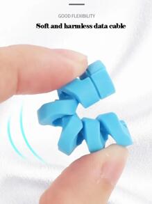 Bộ 12 vỏ bảo vệ cáp dữ liệu sạc xoắn ốc Bộ bảo vệ cáp, Bộ bảo vệ bộ sạc - Xanh và trắng - Xem 6