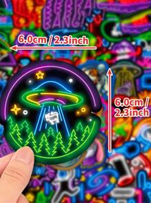 50 piezas Luz de neón grafiti Pegatinas - Multicolor - Ver 4