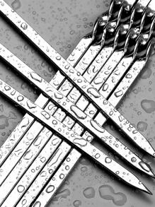 10/30/60pcs Flat Skewers, Steel Barbecue Needles For Shish Kebab, Skewers