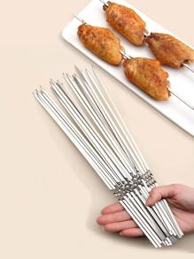 10/30/60pcs Flat Skewers, Steel Barbecue Needles For Shish Kebab, Skewers