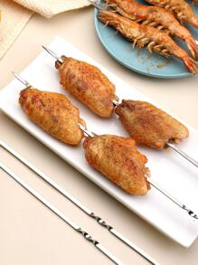 10/30/60pcs Flat Skewers, Steel Barbecue Needles For Shish Kebab, Skewers