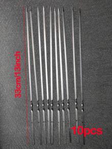 10/30/60pcs Flat Skewers, Steel Barbecue Needles For Shish Kebab, Skewers