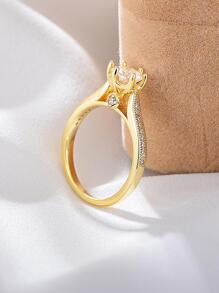 Cubic Zirconia Decor Sterling Silver Ring Wedding Engagement Bridal Jewelry