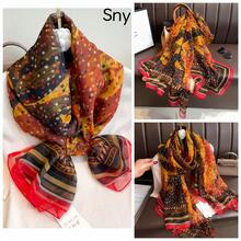 1 Máy tính Thiết kế mới Chấm bi & Sọc & In hoa, Khăn lụa thân thiện với da khi đi du lịch ngoài trời, chống nắng và thoáng khí - Nhiều màu - Xem 3