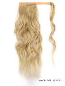 中等的卷馬尾合成纖維接髮 - 金色 - 查看 3