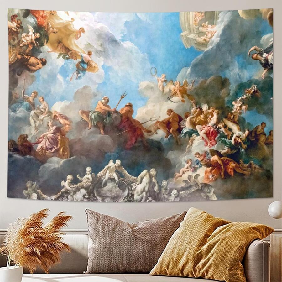 山水圖案掛毯 - 彩色 - 查看 1