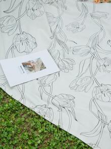 1pc Floral Pattern Picnic Mat, Suitable For Camping, Outdoor, Park - Multicolor - View 8