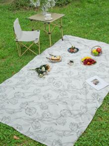 1pc Floral Pattern Picnic Mat, Suitable For Camping, Outdoor, Park - Multicolor - View 1
