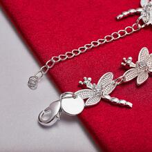 镀银镶嵌 AAA 锆石全 8 只蜻蜓链手链首饰 - 銀色 - 查看 5
