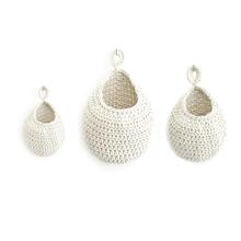 1pc White Woven Rope Garden Themed Nest-like Storage Net - White - View 3
