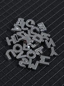 26Pcs 8Mm English Alphabet Alloy Rhinestone Nail Art Jewelry Decorative Accessories Diy Nail Charms Nail Gems Nail Supplies Nails - Silver - View 4