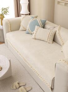 1入組通用四流蘇沙發墊,現代簡約風格防滑長沙發地墊,合適的適用於L形和沙發 - 白色 - 查看 4