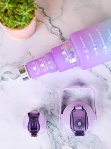 El juego de botellas de agua con gradiente de 3 piezas, tres en uno, de 2000 ml, 750 ml y 300 ml, es adecuado para diversas ocasiones, deportes, necesidades al aire libre y del hogar, suministros de regreso a la escuela - Azul - Ver 5