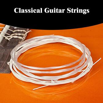 6pcs/Set Classic Guitar Nylon Strings Flamenco Music White Colorguitar,Guitar Strings,Guitar String,Guitar Strings,Guitar,Guitar String