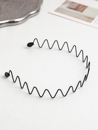 1入組男士合金波浪形狀防滑時尚日常使用臉部洗滌,彩妝,頭髮髮箍