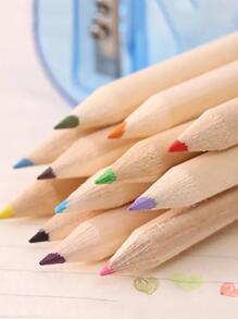 12 cái Bút chì màu hình gấu hoạt hình màu xanh lá cây trong hộp - màu xanh lá - Xem 5