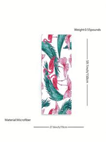 1 件 Ren 浴巾，带有绿叶和红色火烈鸟印花，超强吸水，适用于成人户外沙滩椅套，沙滩巾 - 粉色 - 查看 2