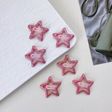 6 cái Kẹp tóc thiết kế ngôi sao cho bé gái để trang trí tóc - Màu Hồng Tươi - Xem 2