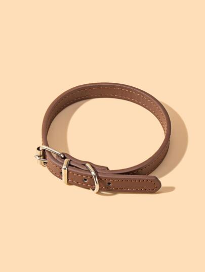 1pc Brown Pet Collar, Suitable For Cat And Dog