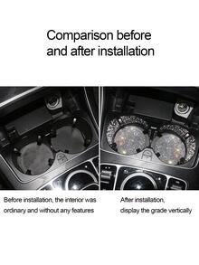 2pcs Rhinestone Decor Anti-slip Car Coaster - Silver - View 6