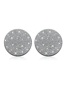2pcs Rhinestone Decor Anti-slip Car Coaster - Silver - View 2