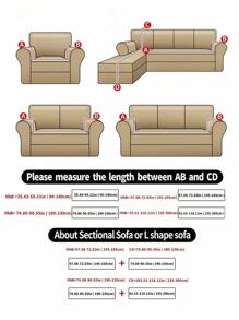 Striped Print Elastic Full Coverage Sofa Cover - Beige - View 4