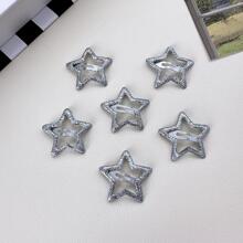 6pcs Girls Star Design Snap Clip For Hair Decoration - Silver - View 7