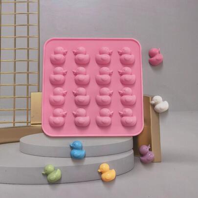 1入組16腔鴨形矽膠DIY糖果巧克力餅乾模具