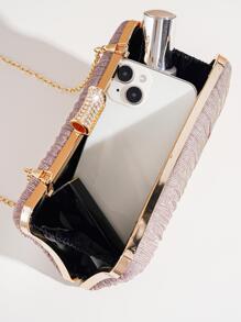 Champagne-Coloured Clutch Bag For Evening Party - Champagne - View 8