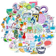 50入組化學實驗室塗鴉貼紙,化學,,物理,數學合成貼紙適用於行李,筆記本電腦