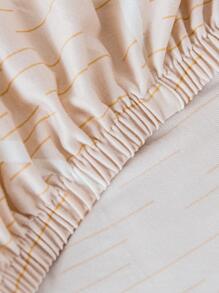 Striped Print Elastic Full Coverage Sofa Cover - Beige - View 5