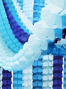 6入組四葉草花環派對藍白色飄帶紙巾紙懸掛花花環適用於冷凍派對寶寶派對裝飾用品 - 寶藍色 - 查看 1