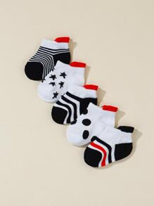5 đôi Vớ mắt cá chân thông thường họa tiết sọc & ngôi sao cho bé cho mùa xuân hè - Nhiều màu - Xem 1