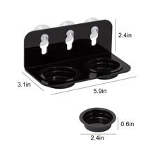 1 PC Reptile Water Bowl Double Grid Gecko Food Dish Feeder Detachable Suction Cup Reptile Feeding Dish Feeder with 6 Pcs Cups Dish Bowls for Pet Food and Water Feeding - Black - View 3