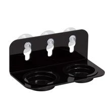 1 PC Reptile Water Bowl Double Grid Gecko Food Dish Feeder Detachable Suction Cup Reptile Feeding Dish Feeder with 6 Pcs Cups Dish Bowls for Pet Food and Water Feeding - Black - View 8